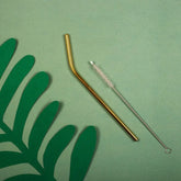 MyOnearth Copper Straw With Cleaner ( 2 straw with 1 cleaner)